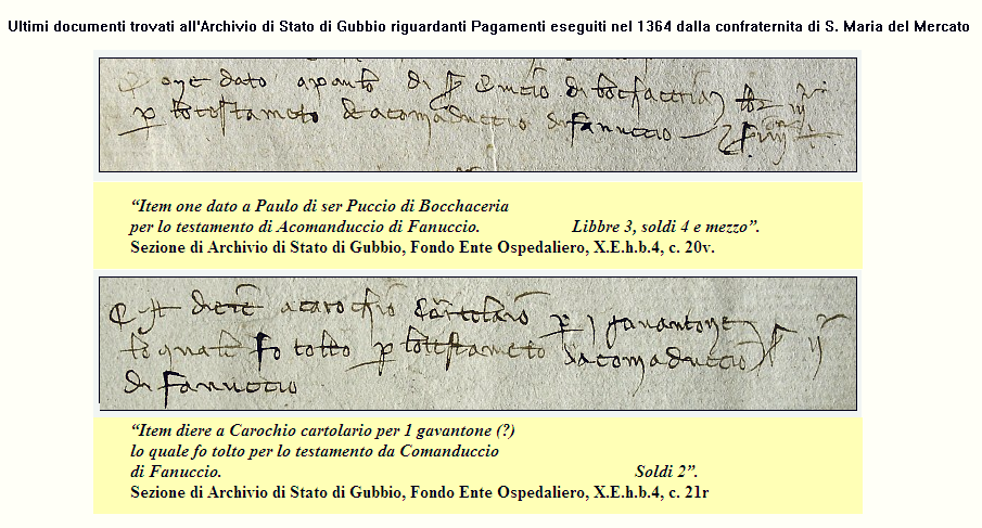 ACOMANDUCCIO di FANUCCIO a Gubbio 1364