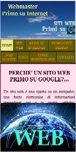 WEBMASTER PRIMO su GOOGLE,  PRIMO SU INTERNET - Creare siti web ai primi posti in Italia
