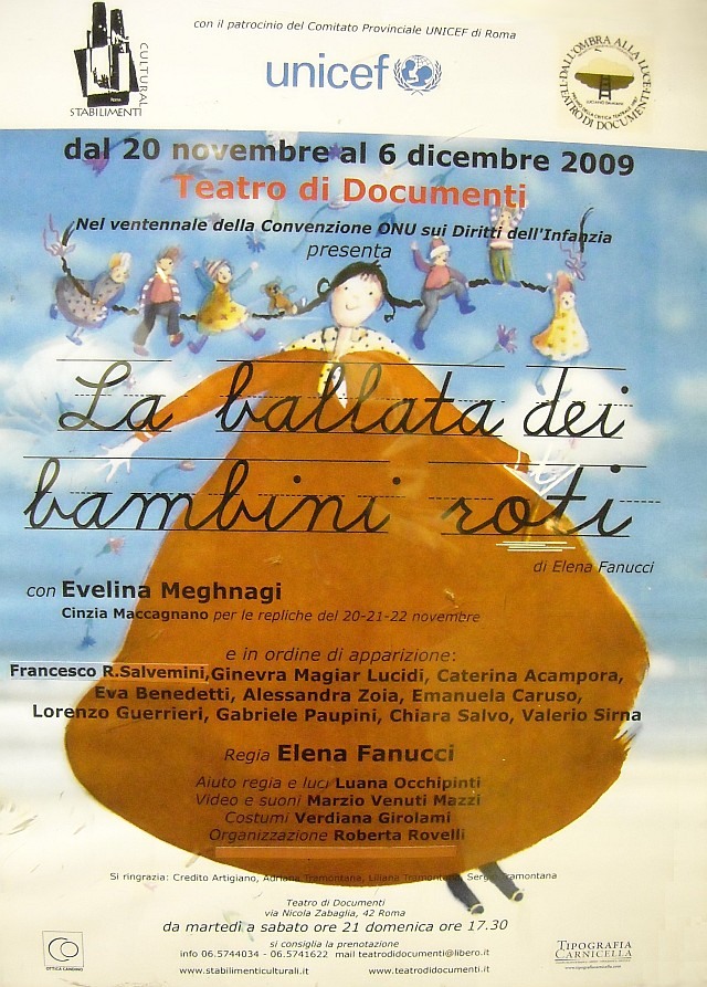    La ballata dei bambini rotti - 
Manifesto del Teatro di documenti