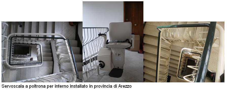 Servoscala a poltrona per interno montato ad Arezzo