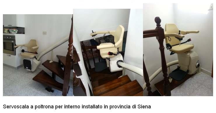 Servoscala a poltrona per interno montato a Siena